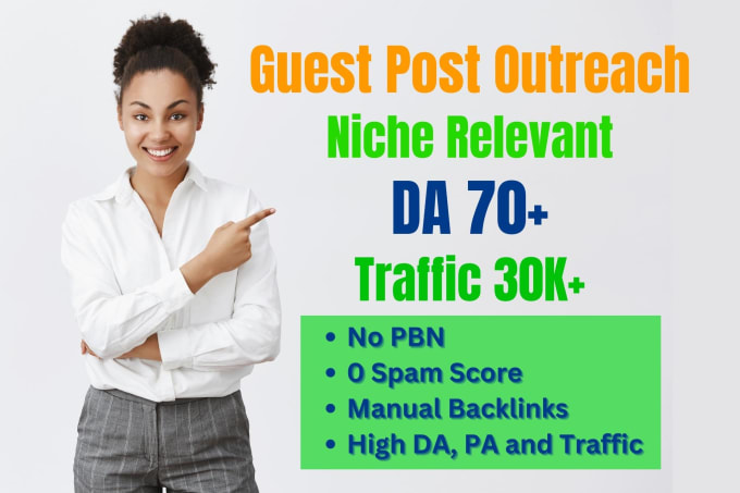 Bestseller - provide guest post outreach da 70 seo dofollow backlinks