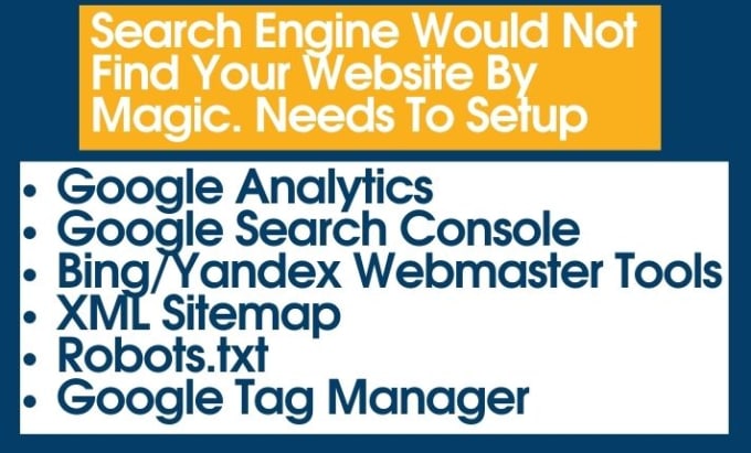 Gig Preview - Setup google analytics tag manager, search console, XML sitemap, robots txt