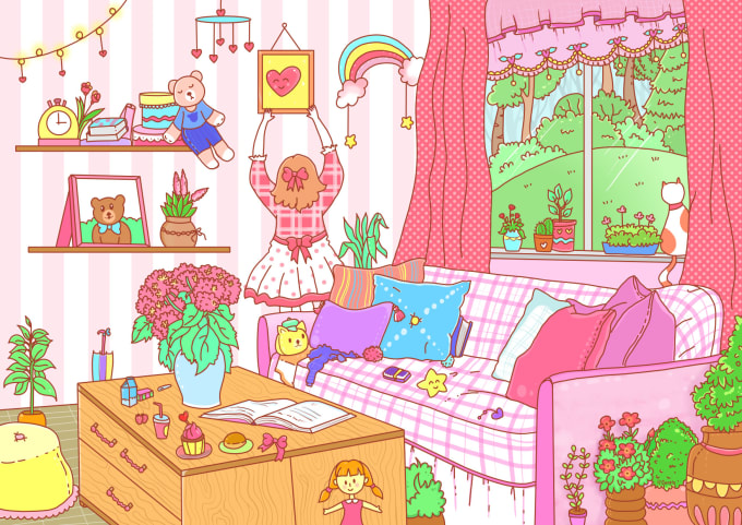 Gig Preview - Draw cute doodle background illustrations