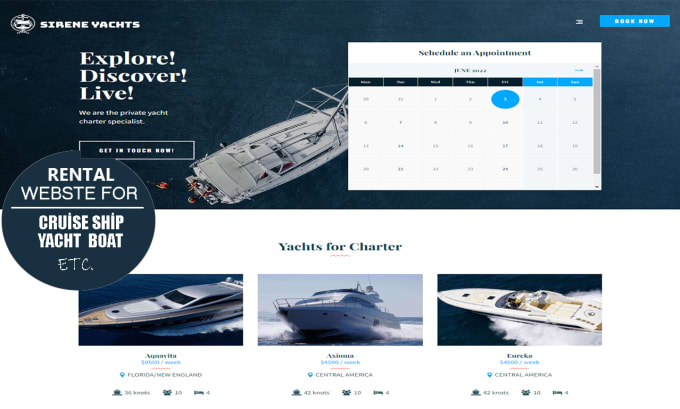 Gig Preview - Build a rental cruise ship, yacht, boat etc wordpress website