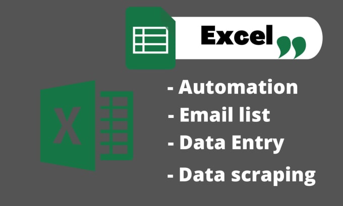 Gig Preview - Do excel data entry,data scraping, automation, email list