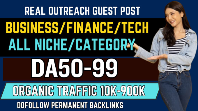 Gig Preview - Guest post on high da50 to 99 dofollow real outreach blog