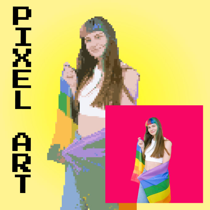 Gig Preview - Make pixel art from your portrait for nft art gift profile etc