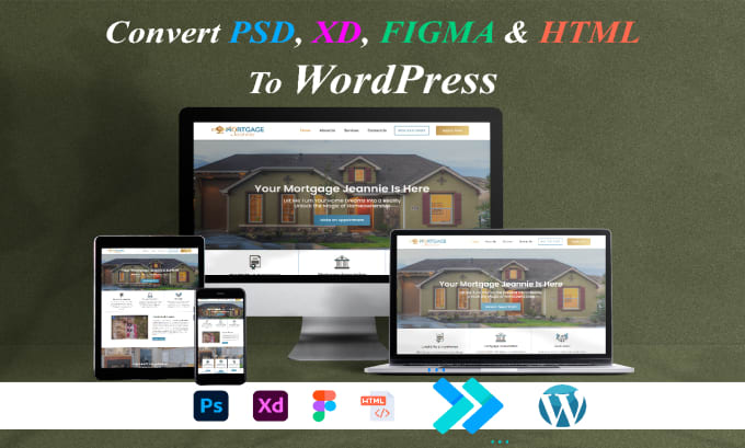 Gig Preview - Convert PSD, xd, figma, html to wordpress