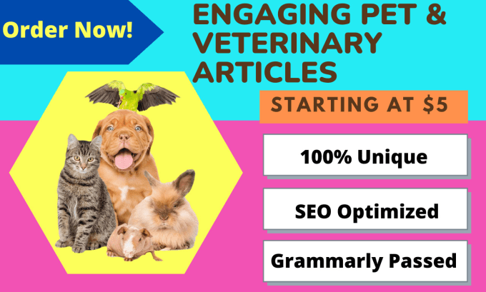 Gig Preview - Write pet articles, veterinary blog posts for your pet blog in 24 hours