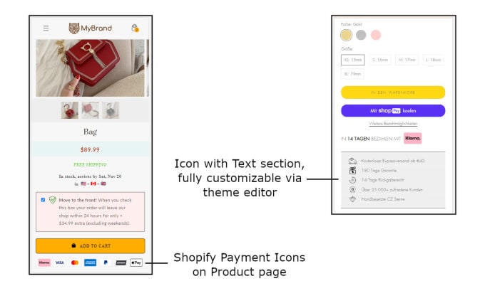 Gig Preview - Insert payment icons or trust badges in shopify, no app