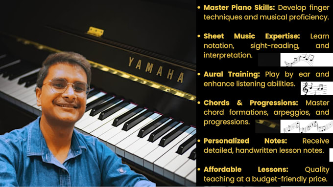 Gig Preview - Teach high quality online piano lessons with an experience of 15 years