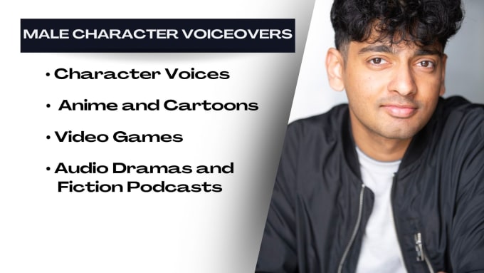 Bestseller - record male character voice overs for your project