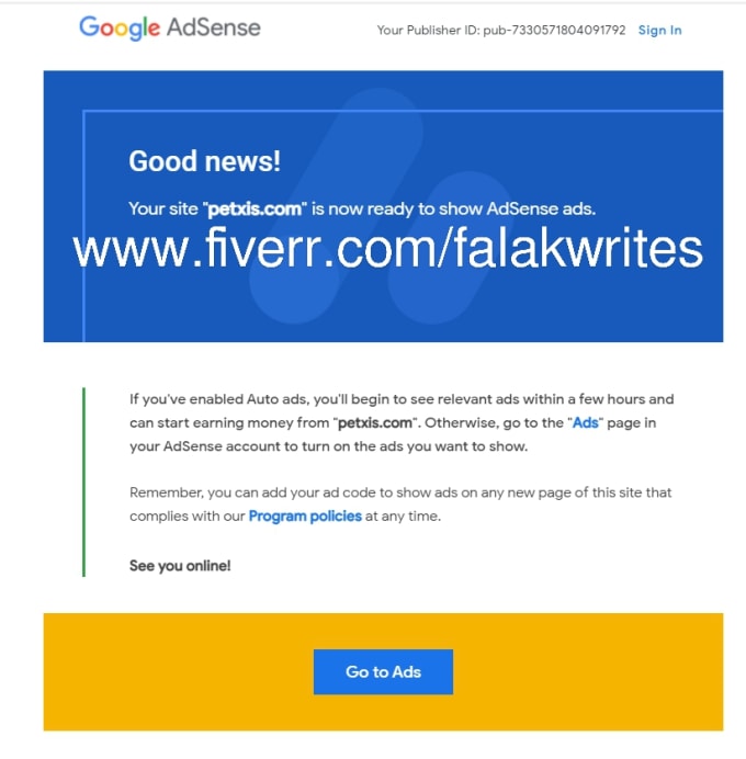 Gig Preview - Provide google adsense approval guarantee service