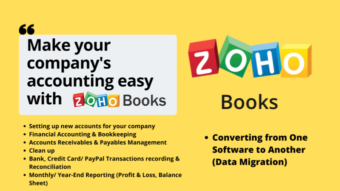 Gig Preview - Do bookkeeping in zoho books