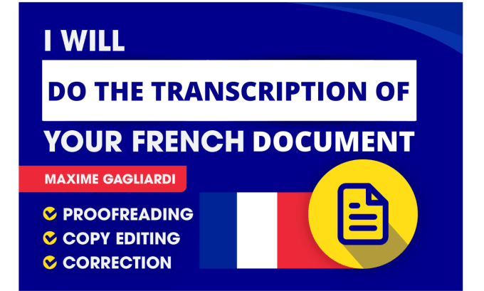 Gig Preview - Transcribe your french audio or video documents