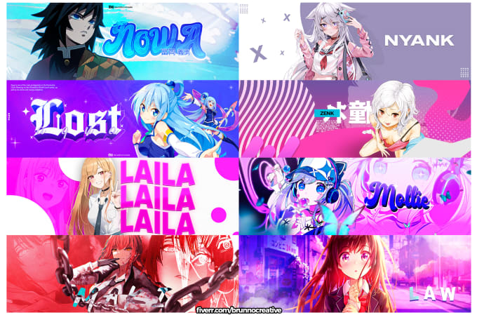 Gig Preview - Design anime banner or vtuber twitch,youtube,twitter,discord