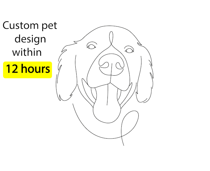 Gig Preview - Draw continuous line art illustration  from your dog cat animal pet in 24 hours