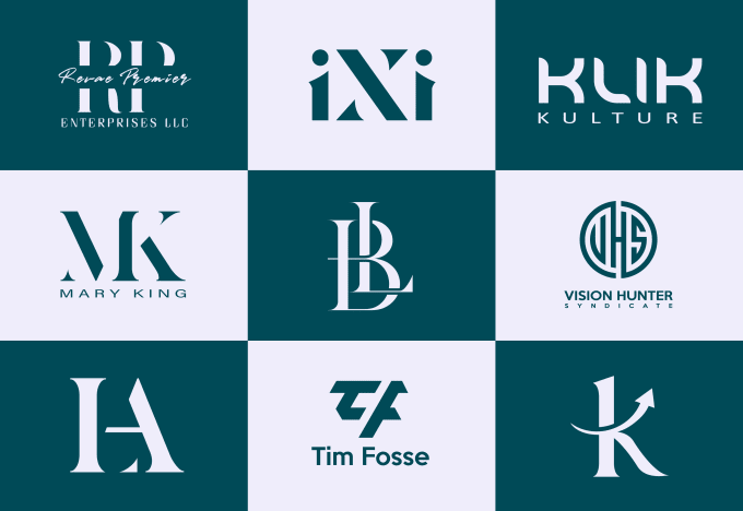 Gig Preview - Do minimalist monogram apparel letters logo