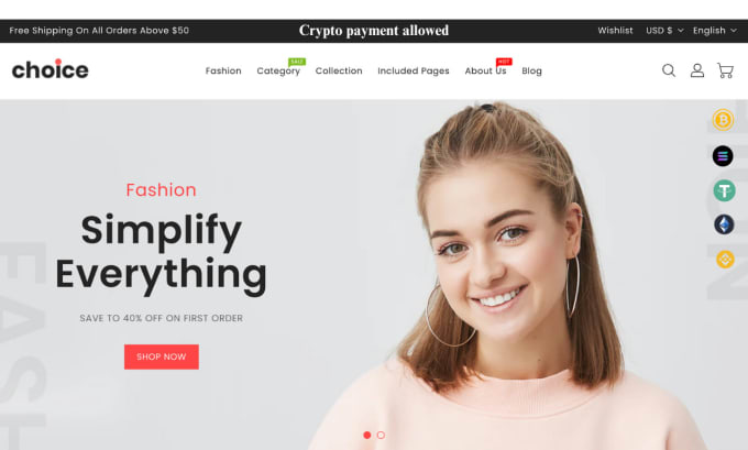 Gig Preview - Build ecommerce online store website to accept token, crypto payment gateway