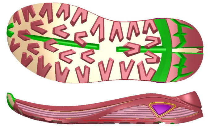 Gig Preview - Create 3d and 2d shoe sole,outsole and insole design for you