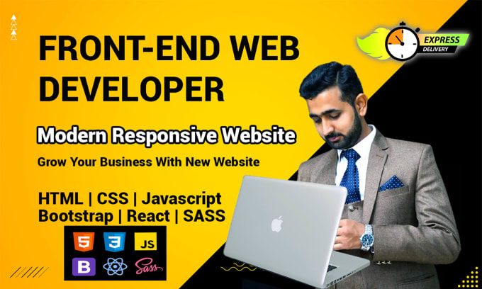 Gig Preview - Be your front end web developer developing in techs like HTML, CSS, js, react