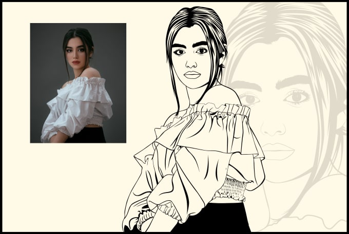 Gig Preview - Draw a black and white vector art portrait from your photo