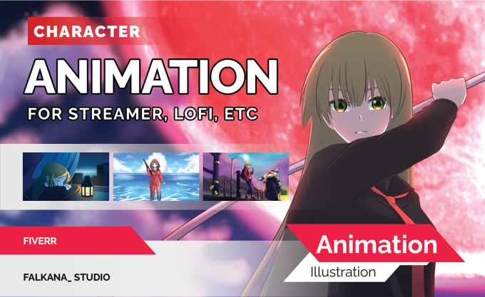 Gig Preview - Draw character animation scene live 2d vtuber lofi