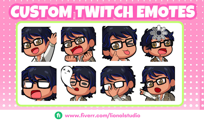 Gig Preview - Create cute chibi emotes, animated emotes, sub badges for vtuber, twitch