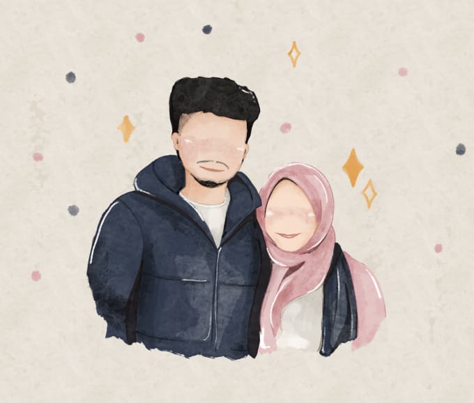 Gig Preview - Draw faceless potrait digital illustration watercolor style