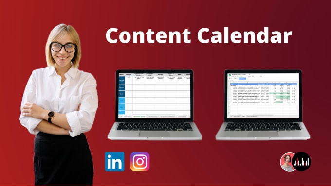 Gig Preview - Do linkedin instagram social media content calendar of posts