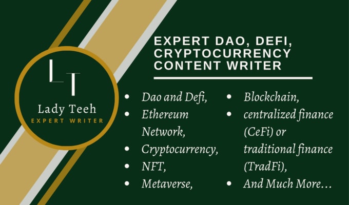 Gig Preview - Be your expert dao, defi, nft, metaverse, forex trade and cryptocurrency writer