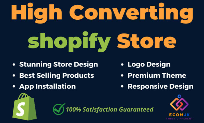 Gig Preview - Create high converting shopify store, design shopify website