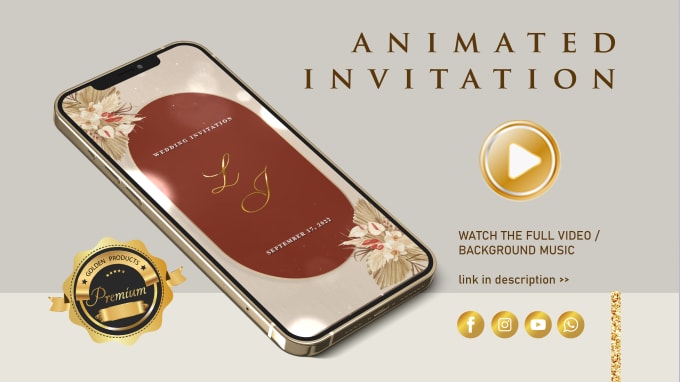 Gig Preview - Do animated luxury wedding invitations