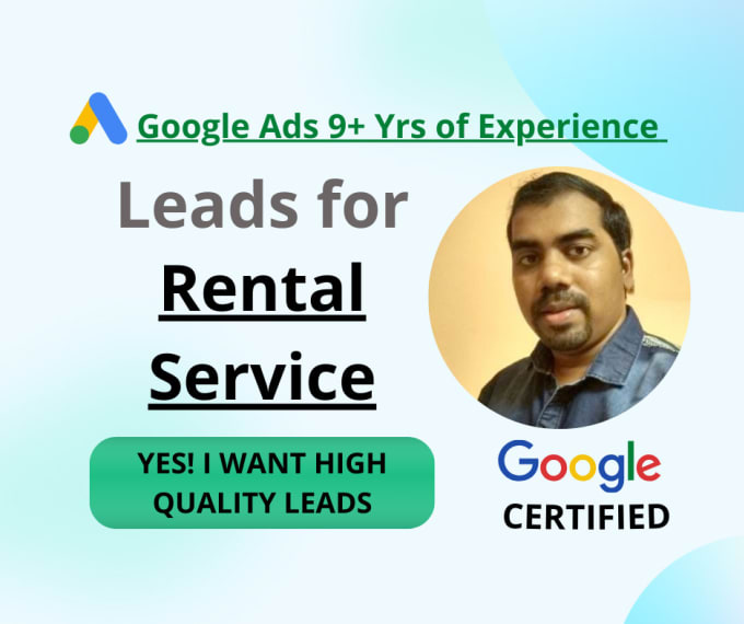 Gig Preview - Generate leads for rental services using google ads