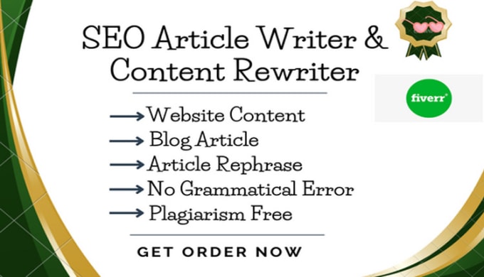 Gig Preview - Be an SEO article or website content writer and blog writer