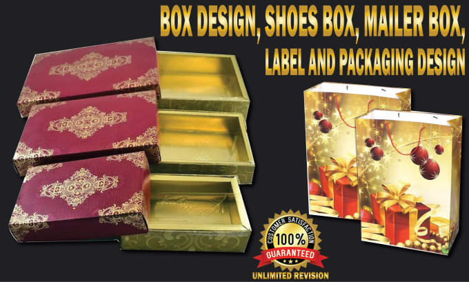 Gig Preview - Do creative, VIP box design, shoes box, mailer box, label and packaging design