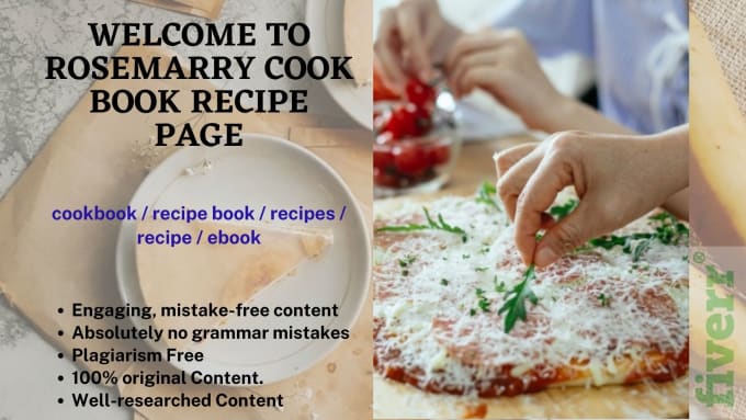 Gig Preview - Keenly write your cookbook recipe of your choice