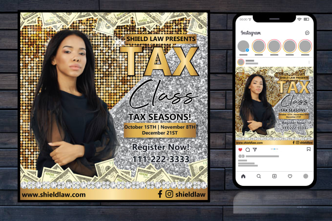 Gig Preview - Do online instagram flyer design for tax, credit repair, grand opening or salon