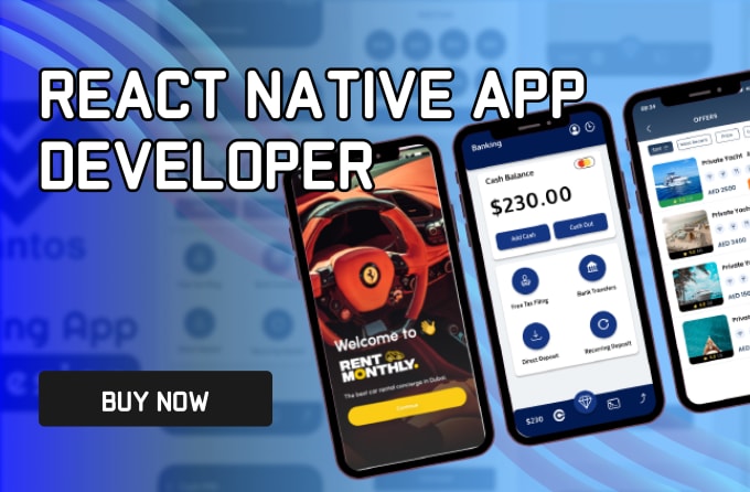 Gig Preview - Develop mobile app in react native for IOS and android