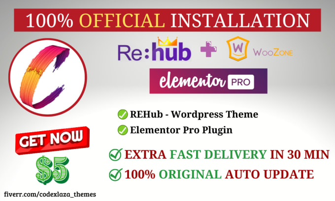 Gig Preview - Install rehub theme and elementor pro within 30 minutes