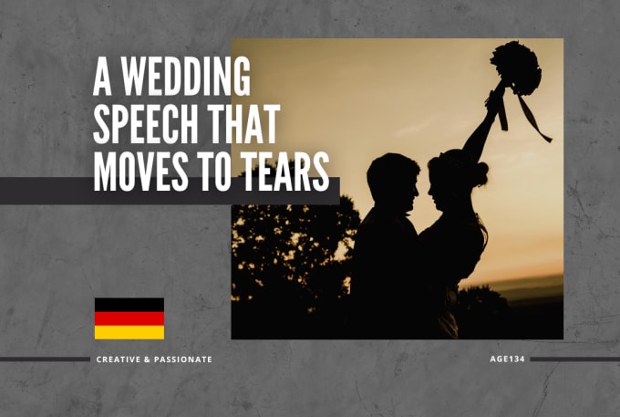 Gig Preview - Write you an amazing german wedding speech