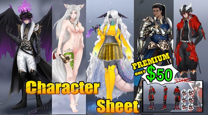 Bestseller - draw character sheet or reference sheet