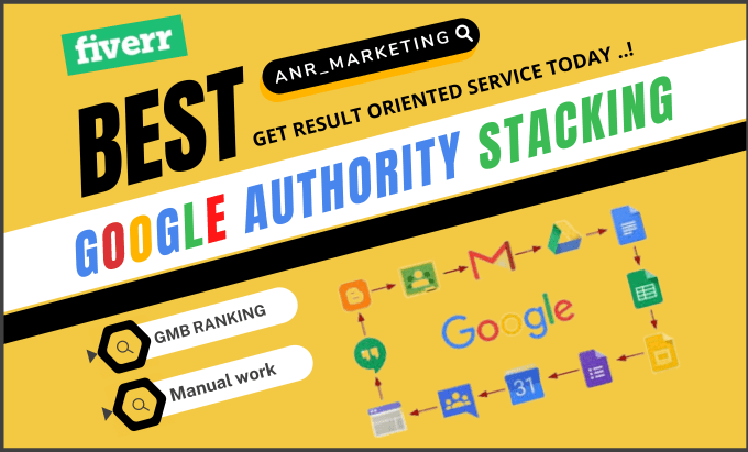 Gig Preview - Do google authority stacking backlinks entity and rys stacking for gmb ranking