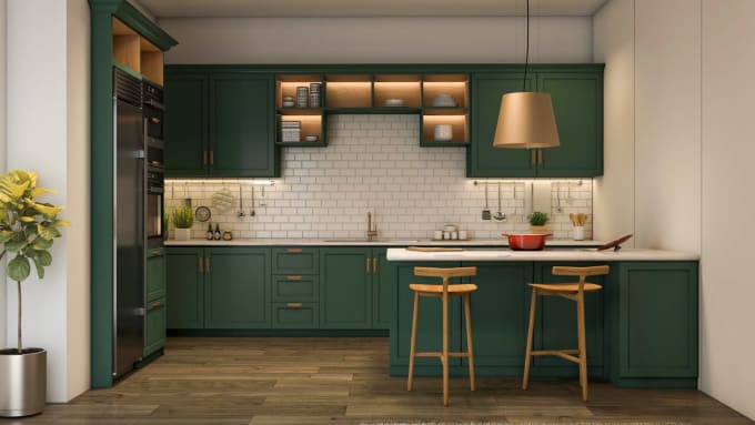 Gig Preview - Design and 3d rendering kitchen, bathroom, and interior design