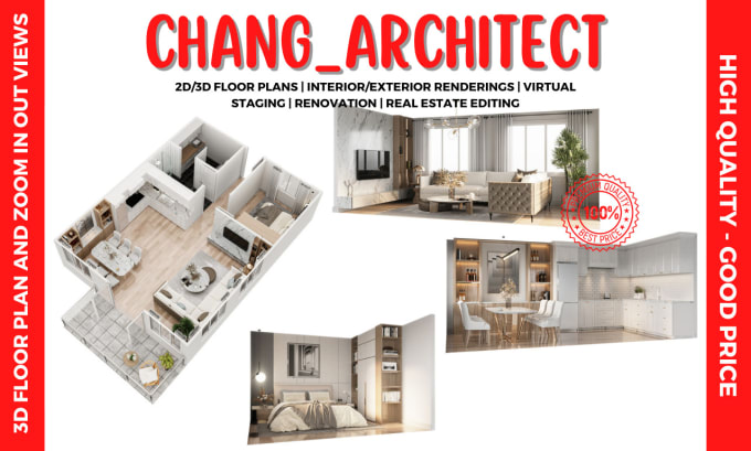 Gig Preview - Do high quality 3d floor plan and zoom in out views