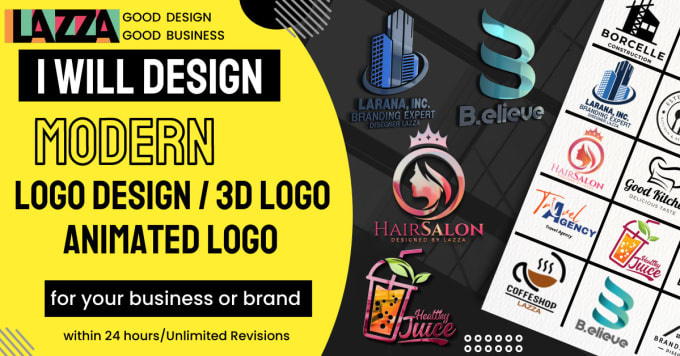 Gig Preview - Design professional minimalist, 3d and animated logo for your business or brand