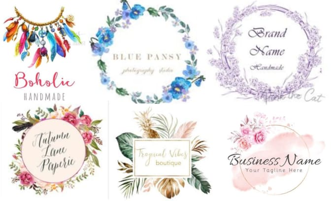 Gig Preview - Make watercolor logo for boutique, flower and jewelry shop