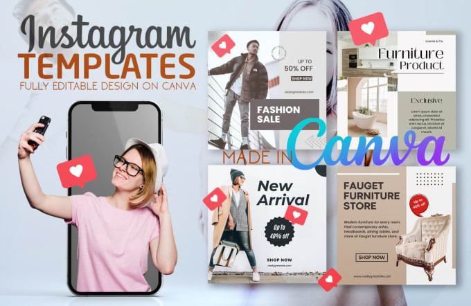 Gig Preview - Design attractive  social media posts and templates in canva