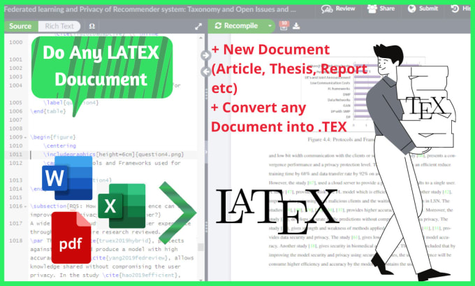 Gig Preview - Convert word document in latex, convert word to latex