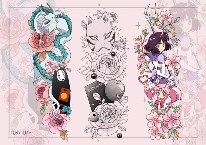 Gig Preview - Make a unique anime tattoo design for you