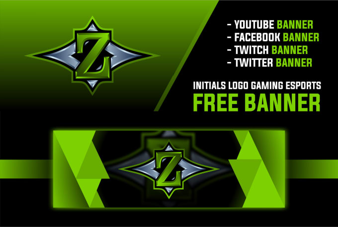 Gig Preview - Design initials logo esports, twitch, and free gaming banner