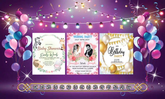 Gig Preview - Do invitation cards greeting cards for weddings christmas birthdays baby shower