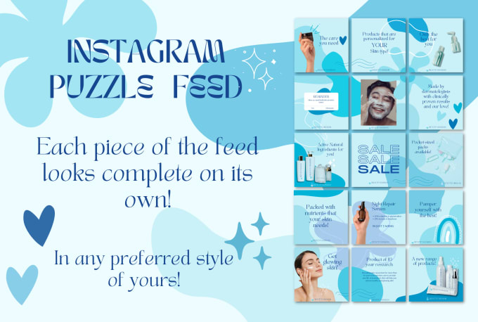 Gig Preview - Design aesthetic instagram puzzle feed