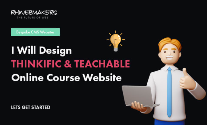 Gig Preview - Design the best thinkific, teachable online course website